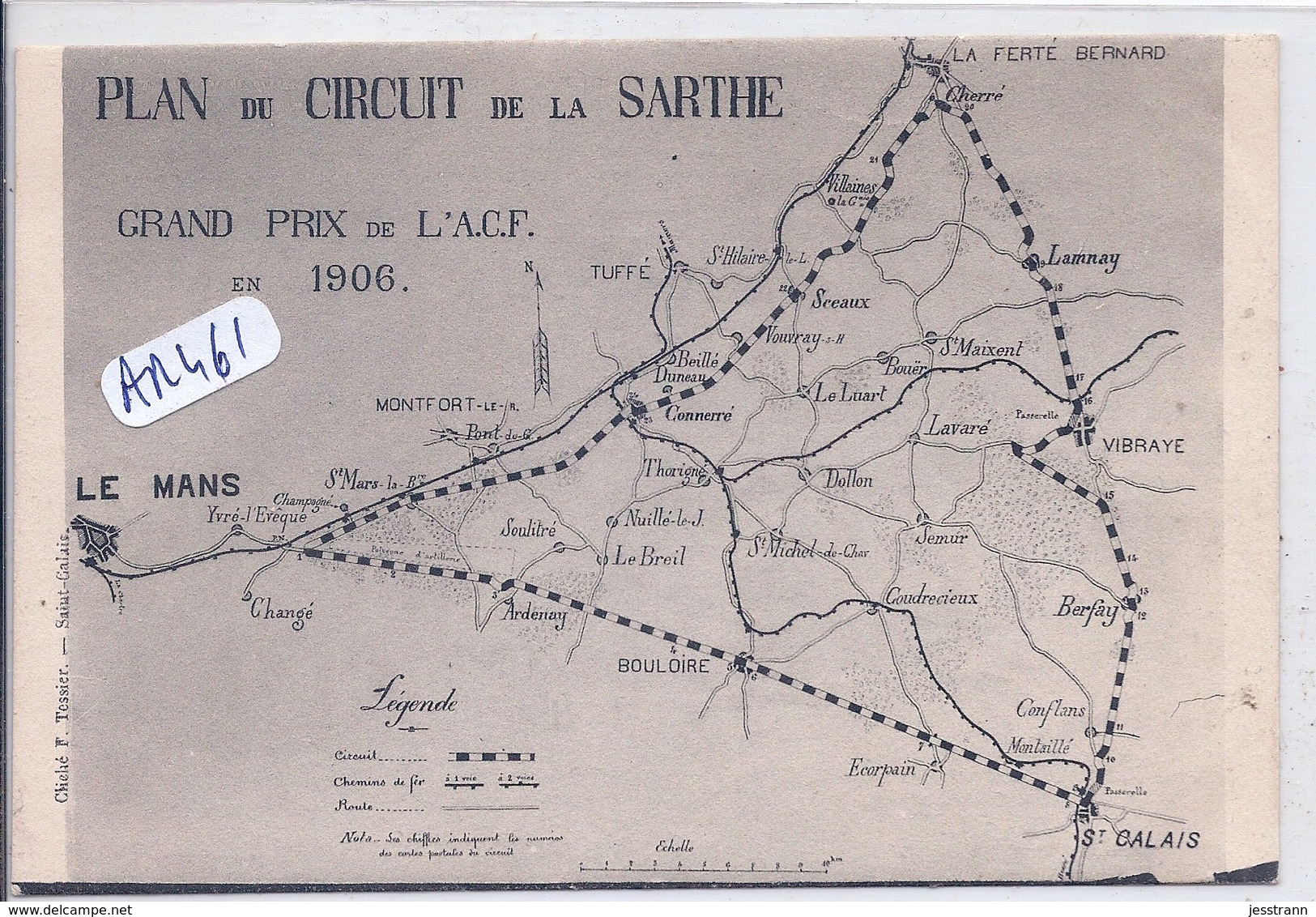 AUTOMOBILE- PLAN DU CIRCUIT DE LA SARTHE- GRAND PRIX DE L AC F 1906 - Le Mans