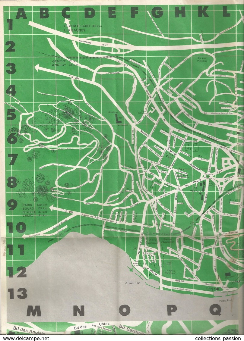 Plan , Carte ,  AIX LES BAINS  400 X 400 Mm, 2 Scans ,  Frais Fr 1.65 E - Callejero