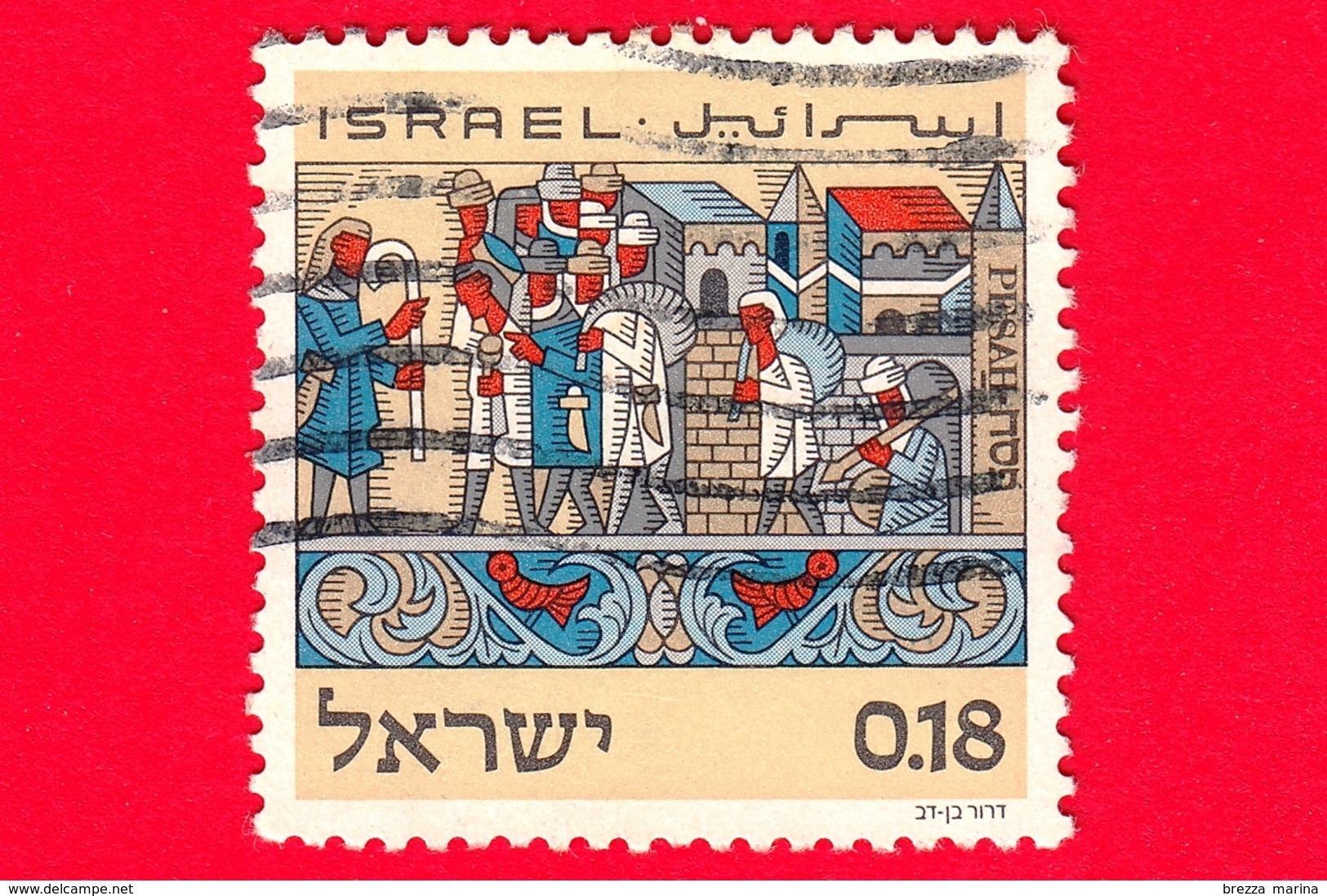 ISRAELE - Usato - 1972 - Pasqua - Pesah - The Exodus From Egypt - 0.18 - Used Stamps (without Tabs)