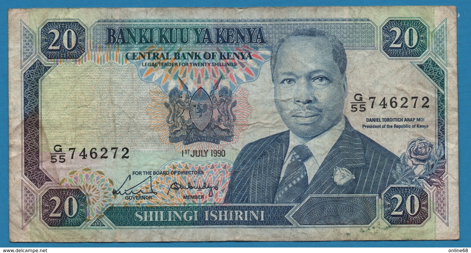 KENYA LOT 10 SHILINGI 1992 + 20 SHILINGI 1990 - Kenya