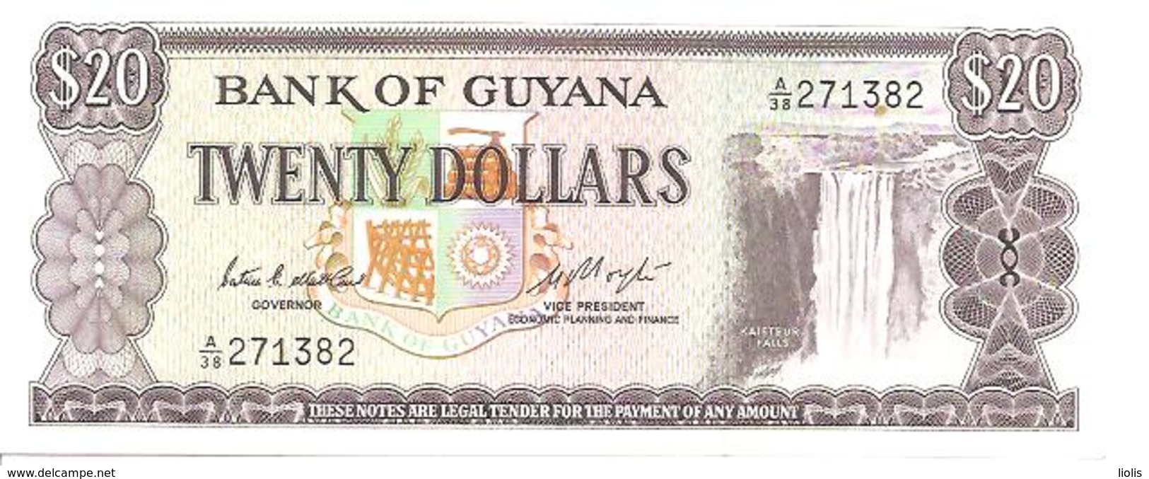 Guyana P-24c 20 Dollars 1983 UNC - Guyana