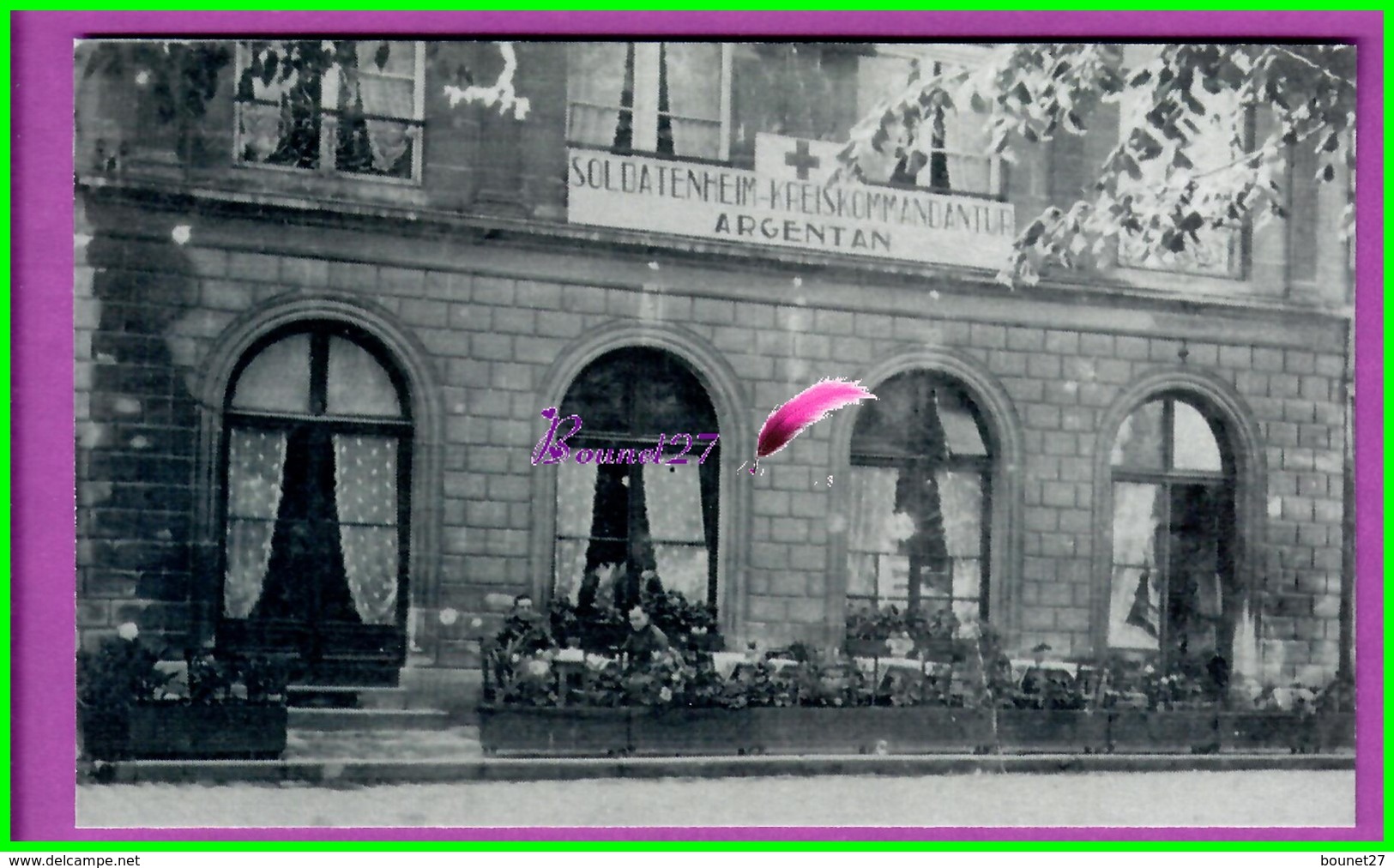 61 Orne ARGENTAN Reproduction Photo Papier - Ancien Café Du Théâtre Place De La Mairie Actuellement Siège De L' UFA - Andere & Zonder Classificatie