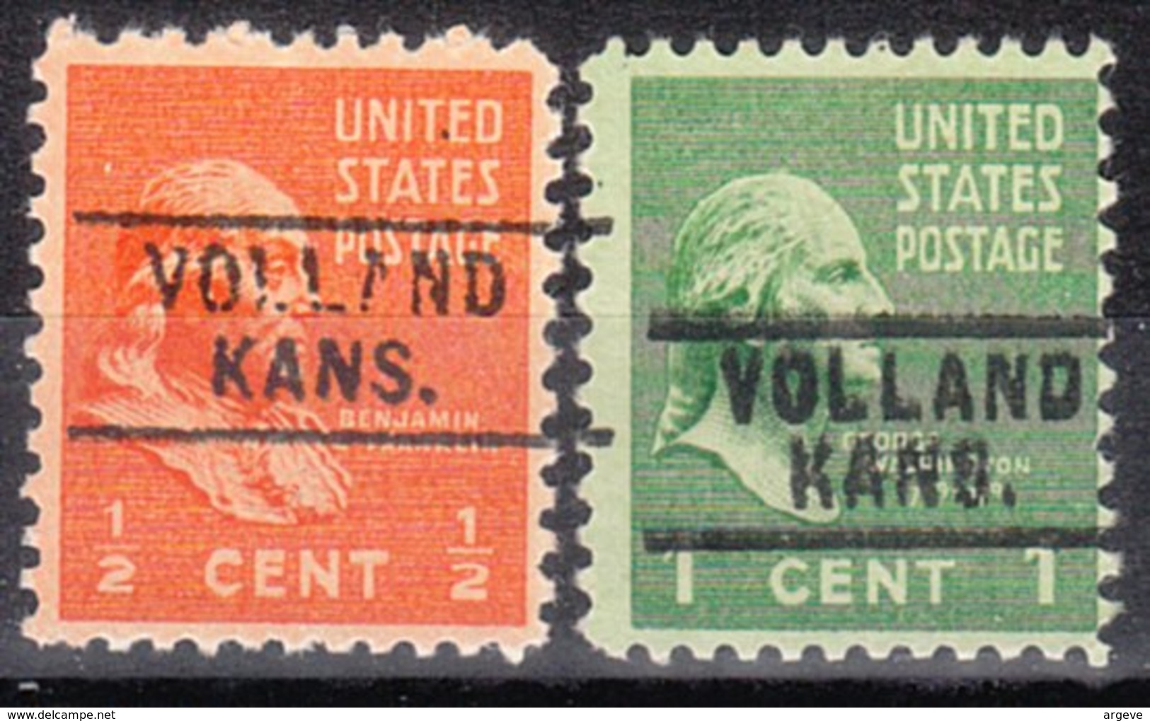 USA Precancel Vorausentwertung Preo, Locals Kansas, Volland 745, 2 Diff. - Vorausentwertungen