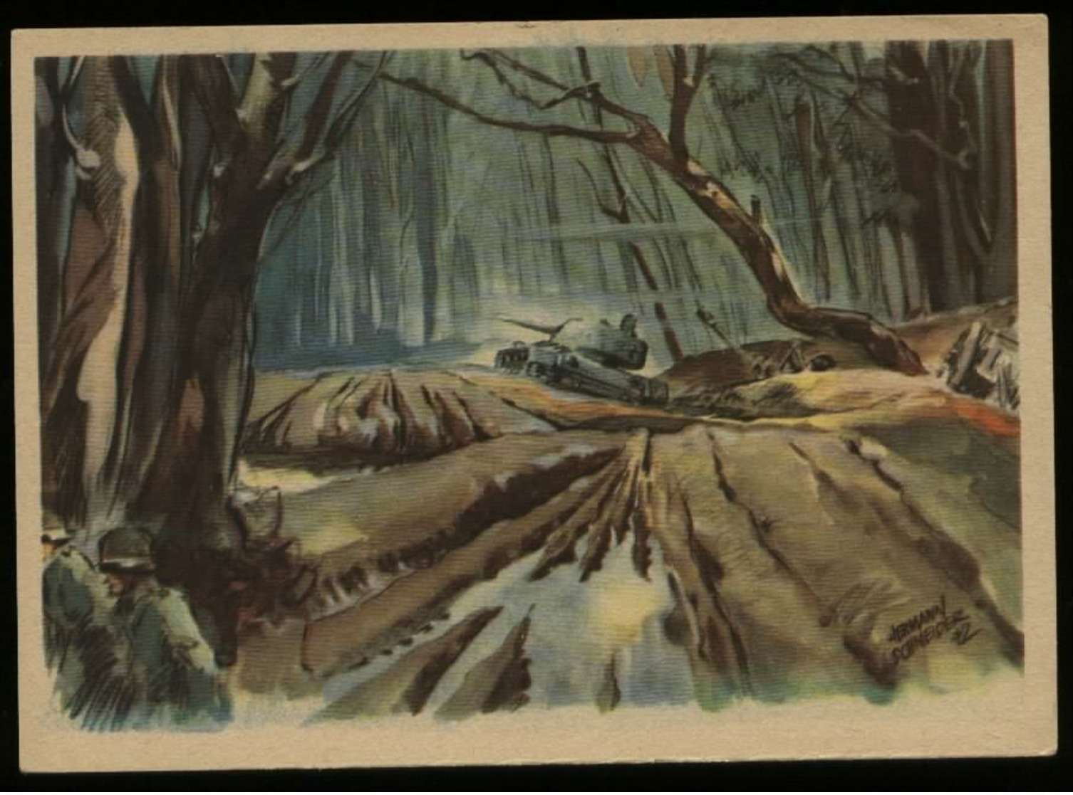 WW II Postkarte : Panzer Russland , Aus Dem Wald Von Kolodesy, Ungebraucht. - Briefe U. Dokumente