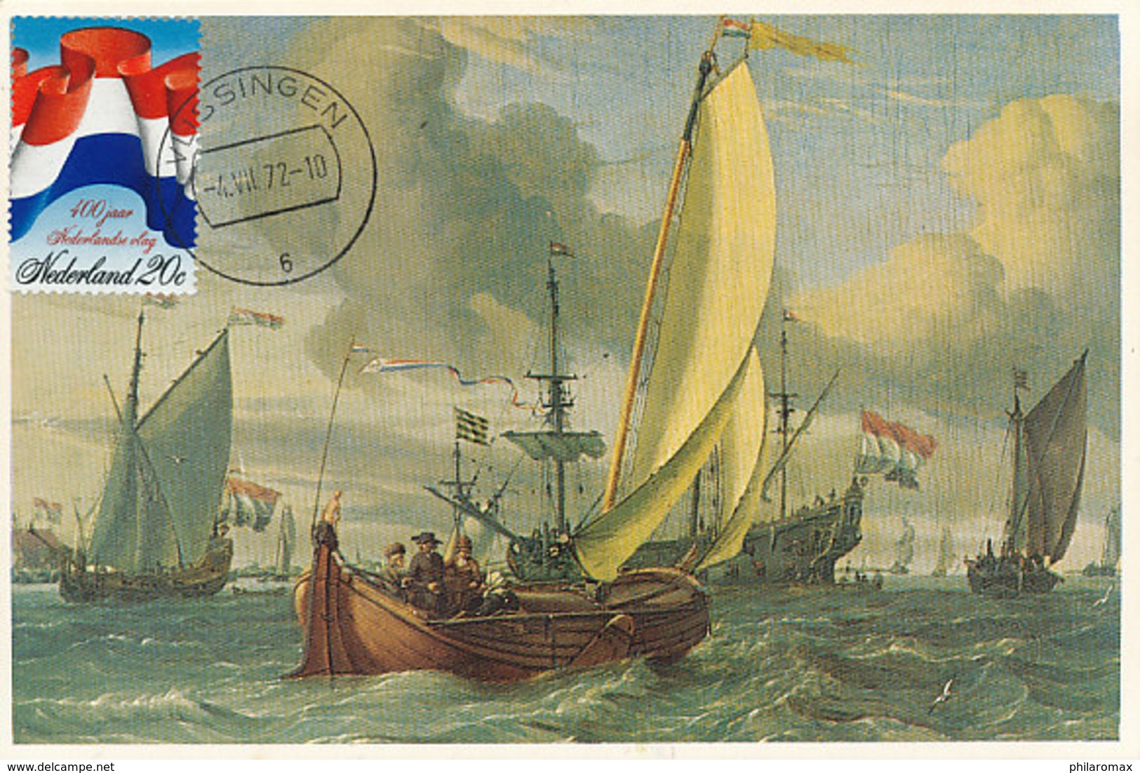 D37830 CARTE MAXIMUM CARD FD 1972 NETHERLANDS - DUTCH FLAG ON SHIP CP ORIGINAL - Maximum Cards