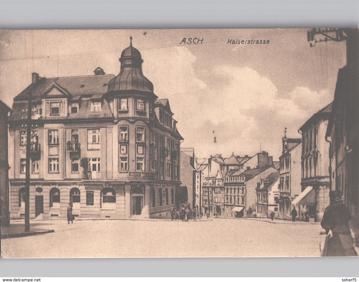 ASCH Kaiserstrasse Mit Leben 1921 - Tsjechië