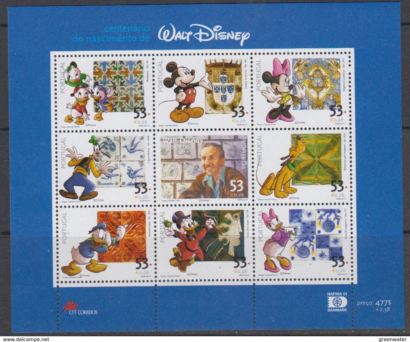 Portugal 2001 Walt Disney M/s ** Mnh (44137B) - Blokken & Velletjes