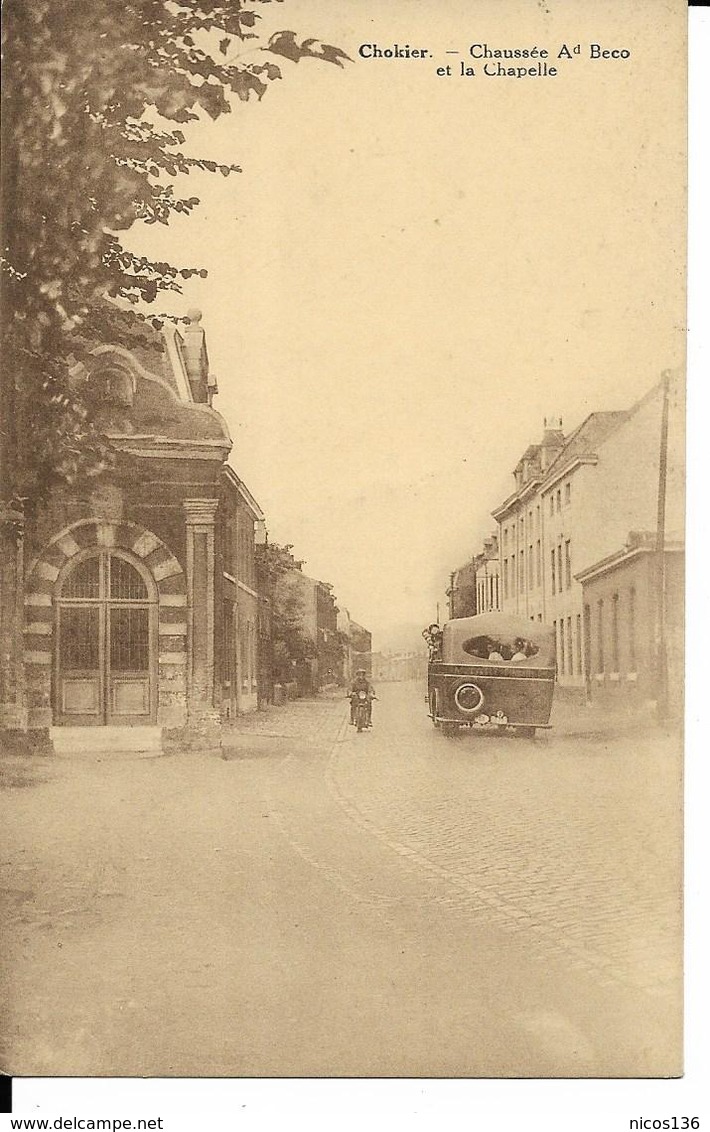 CHOKIER  CHAUSSEE Ad BECO  ET LA CHAPELLE   BUS -MOTO    ECRITE - Flémalle