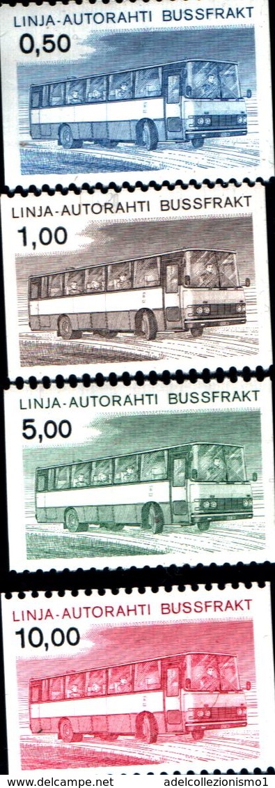 6516B)   FRANCOBOLLI - FILLANDIA PACCHI POSTALI -AUTOBUS SISU-N.14-17-MNH** - Pacchi Tramite Autobus