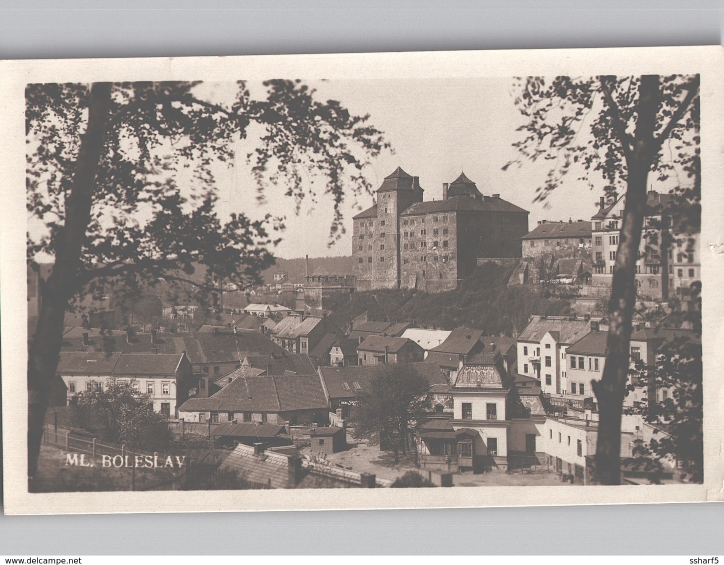ML. BOLESLAW Photocard Panorama Sent 1930 BOXED Postmark - Tschechische Republik