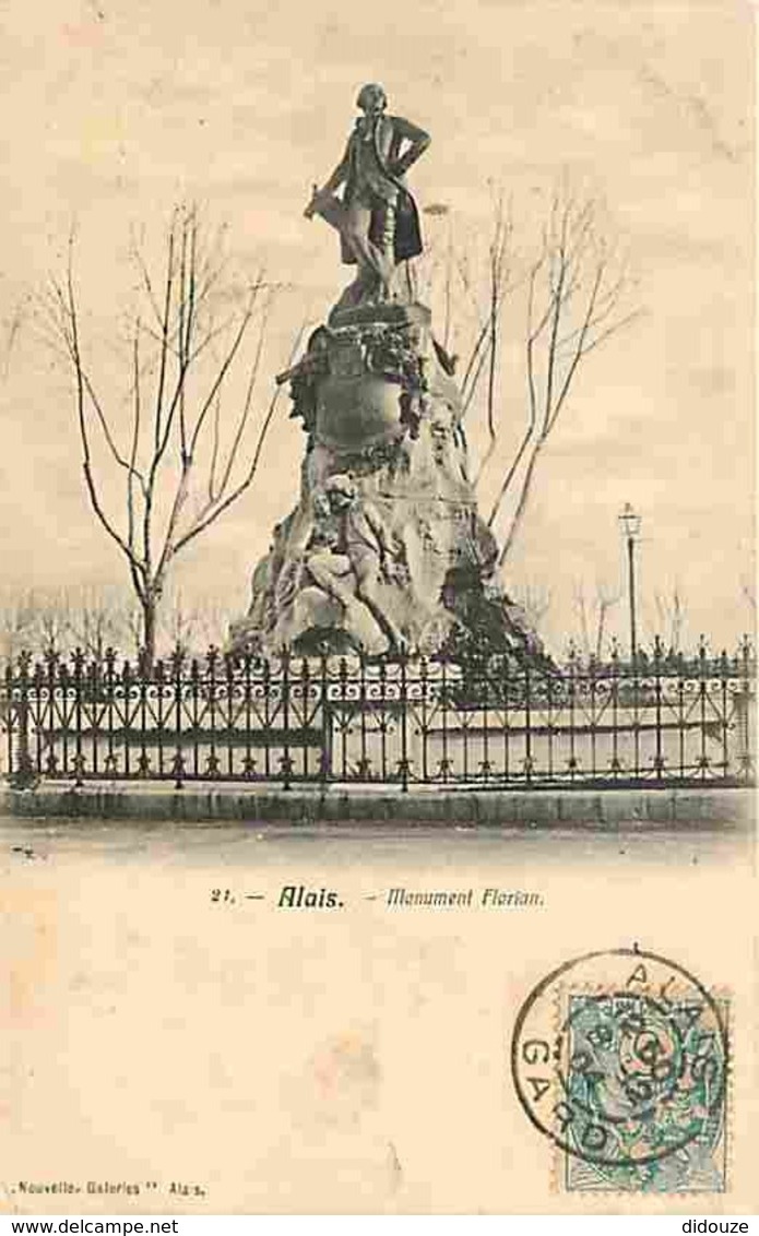 30 - Alès - Alais - Monument Florian - Oblitération Ronde De 1904 - Voir Scans Recto-Verso - Alès