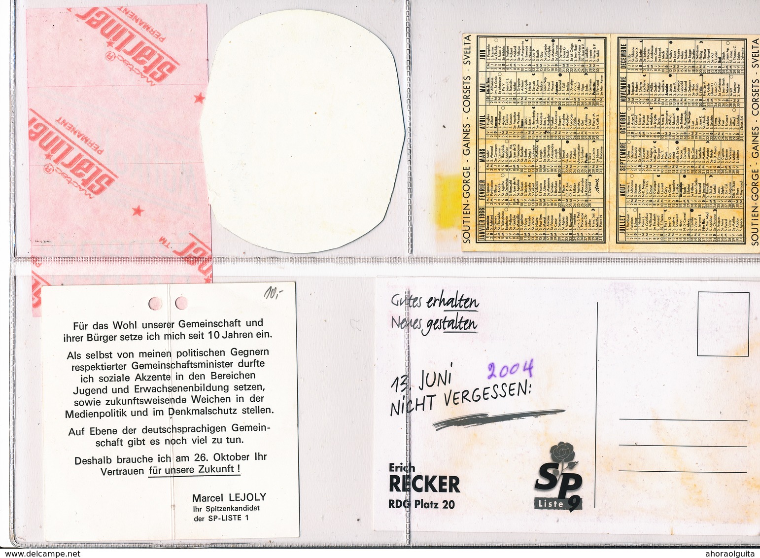 29/792 -- RAEREN Cantons De L'Est - 10 Documents Divers , Etiquettes , Cartes , Calendrier - Raeren