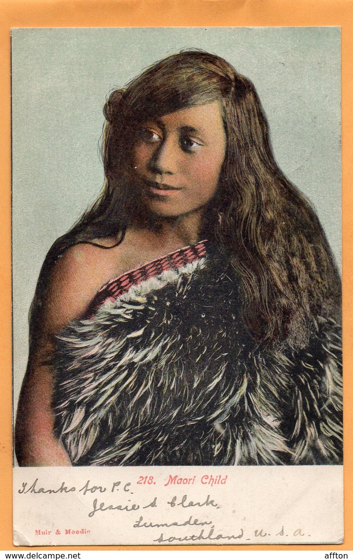 Maori Child New Zealand 1905 Postcard Mailed - New Zealand