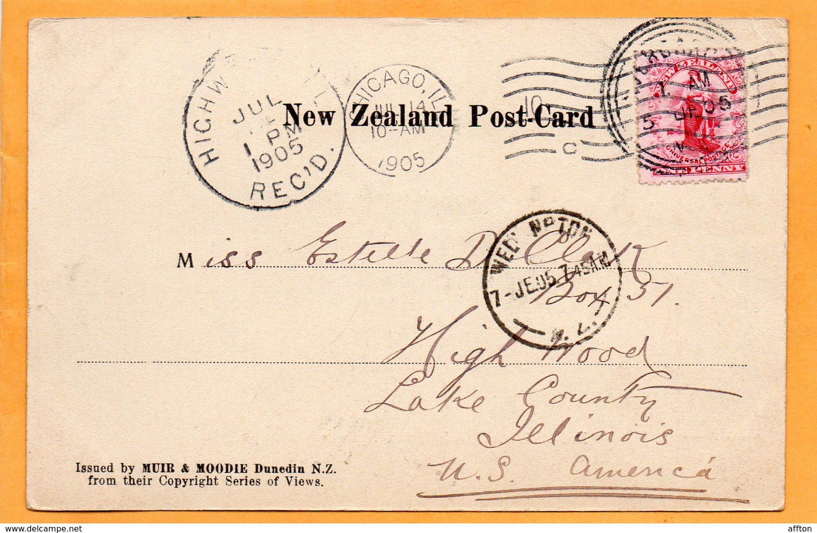 Lake Wakatipu New Zealand 1905 Postcard Mailed - New Zealand