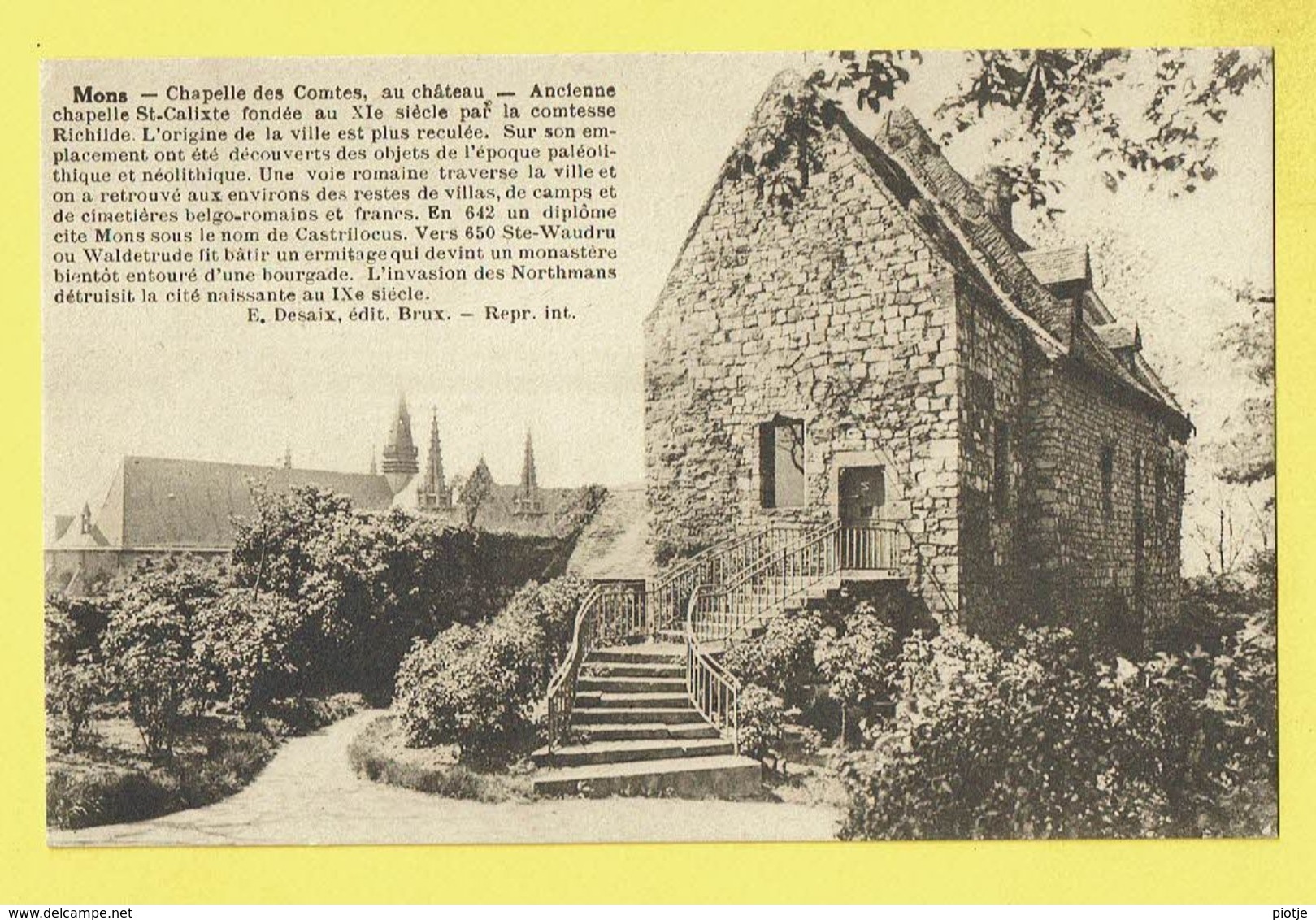 * Mons - Bergen (Hainaut - La Wallonie) * (E. Desaix) Chapelle Des Comtes, Au Chateau, Ancienne Chapelle St Calixte - Mons