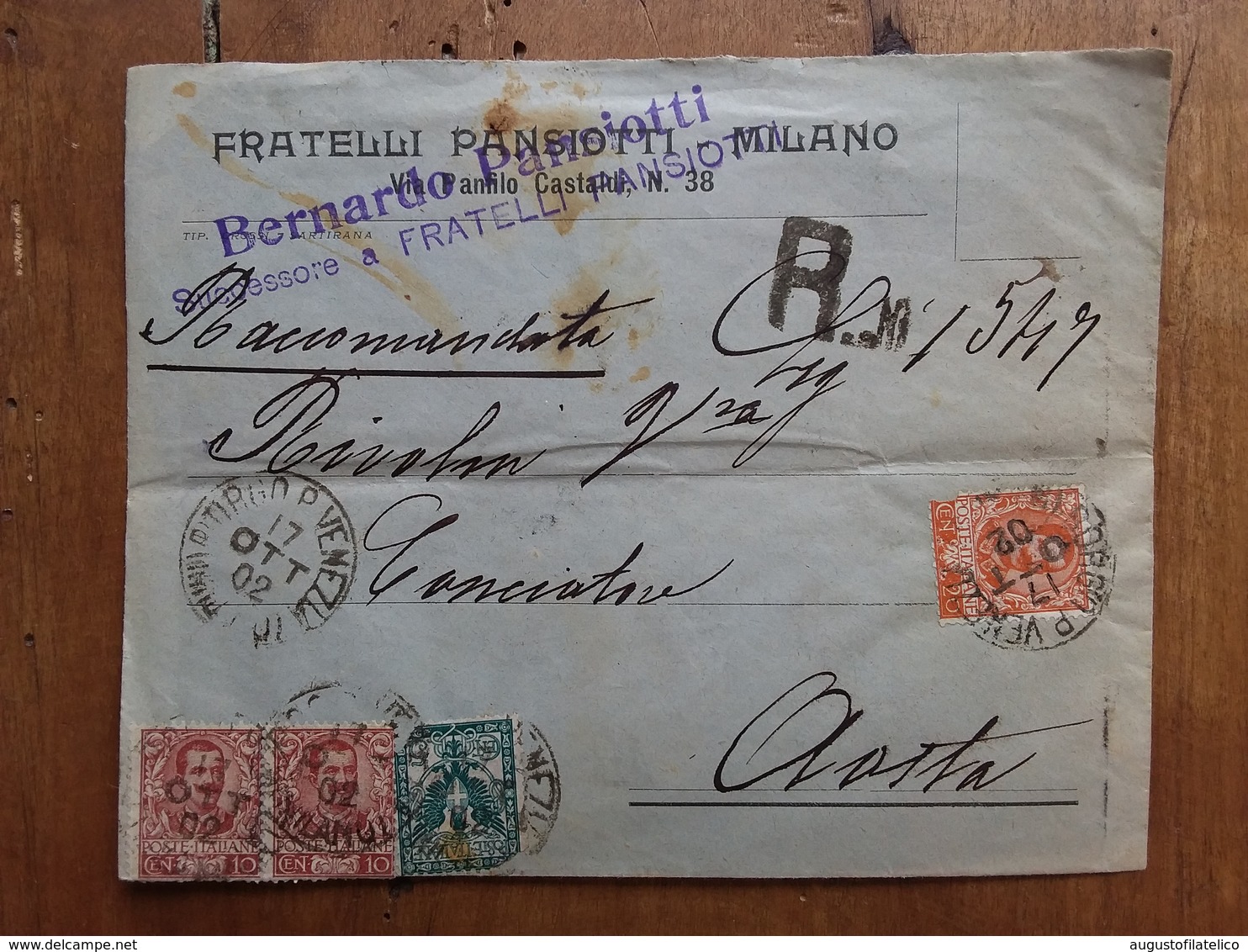 REGNO - Raccomandata Viaggiata Nel 1902 Con Annullo Arrivo E Erinnofilo Retro + Spese Postali - Poststempel