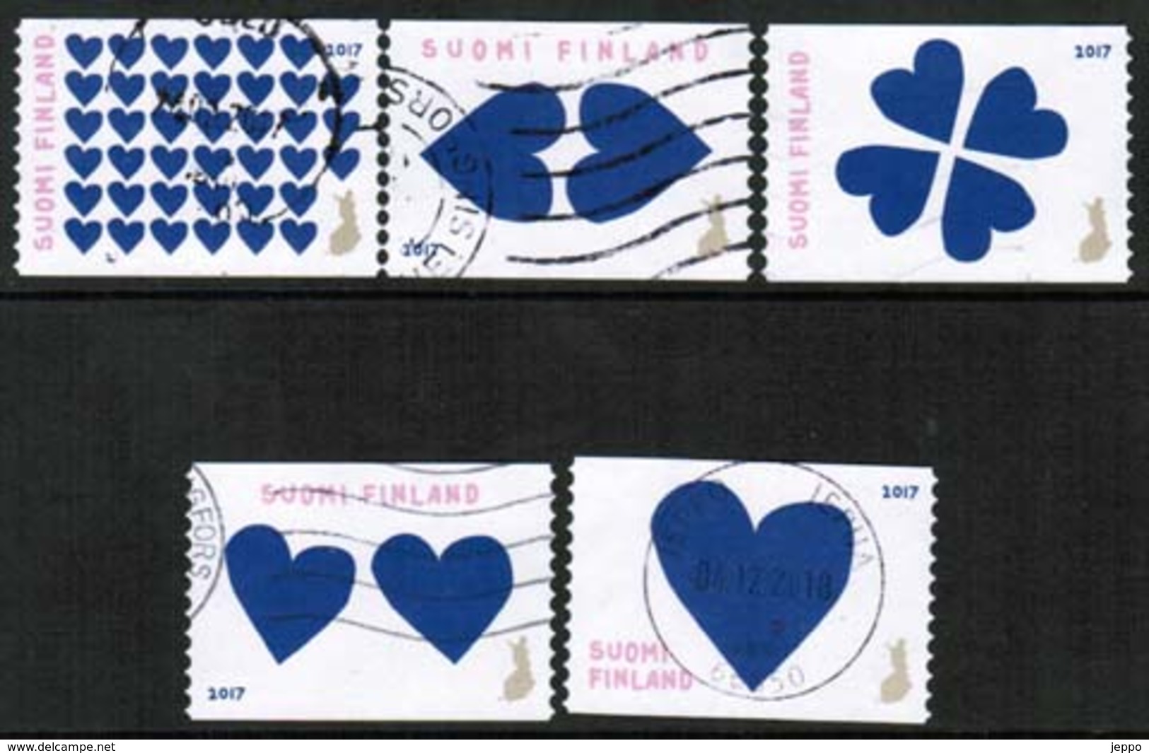 2017 Finland Hearts, Complete Set Used. - Used Stamps