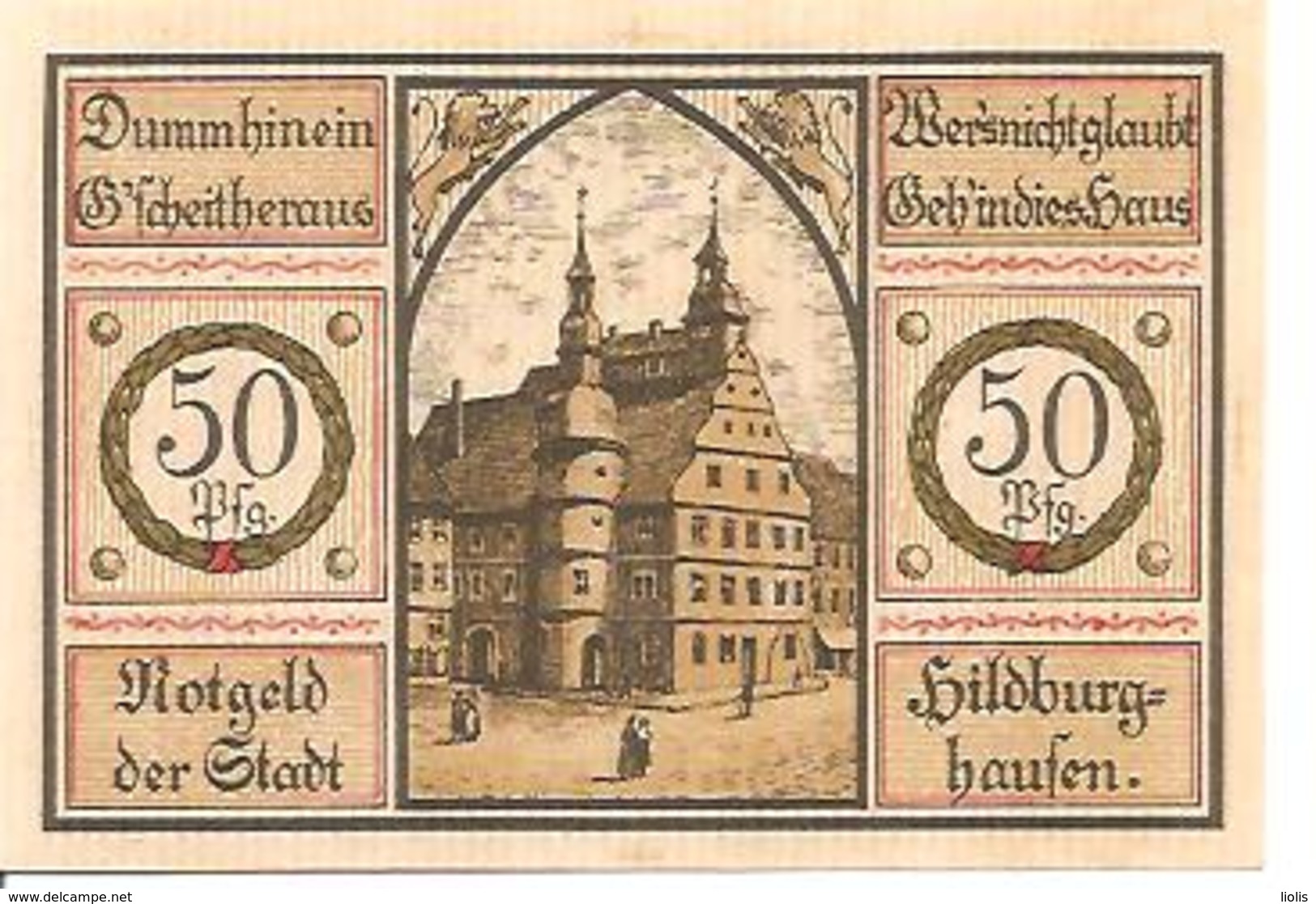 Notgeld Hildburghaufen 50 Pf 1921 - [11] Emissions Locales