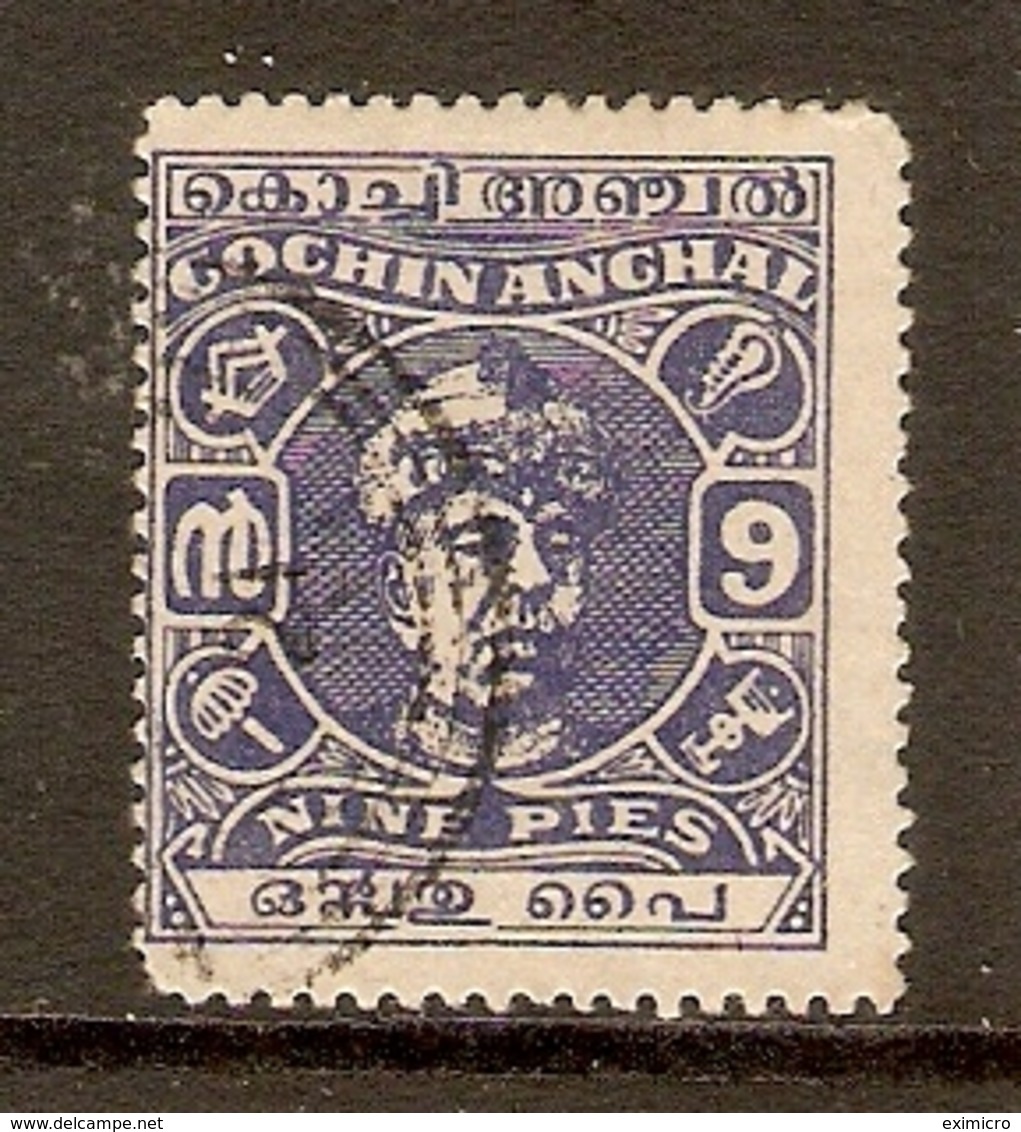 INDIA - COCHIN 1946 9p SG 98a PERF 13 FINE USED Cat £8 - Cochin