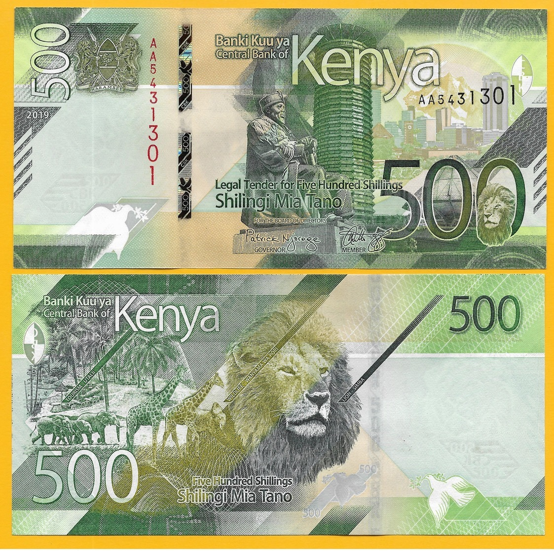 Kenya 500 Shillings P-NEW 2019 UNC Banknote - Kenia