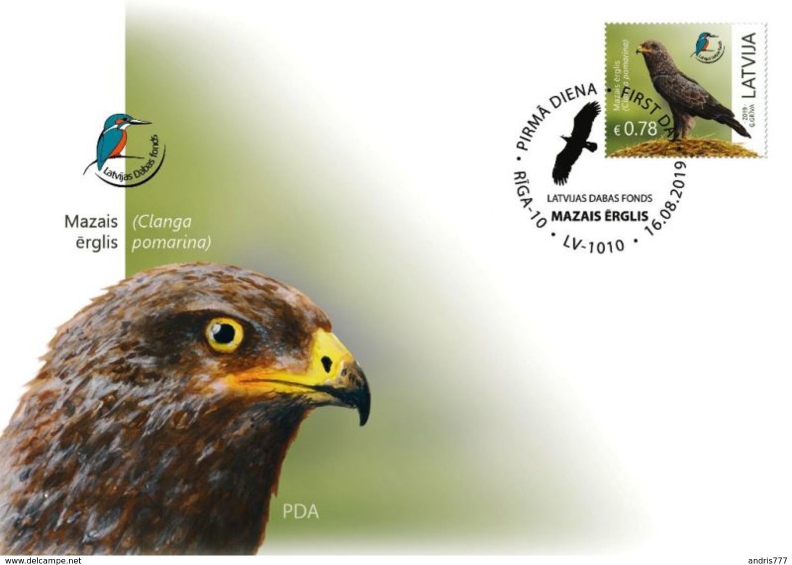 Latvia Lettland Lettonie 2019 (13) Latvian Fund For Nature - Bird - Lesser Spotted Eagle (unaddressed FDC) - Latvia