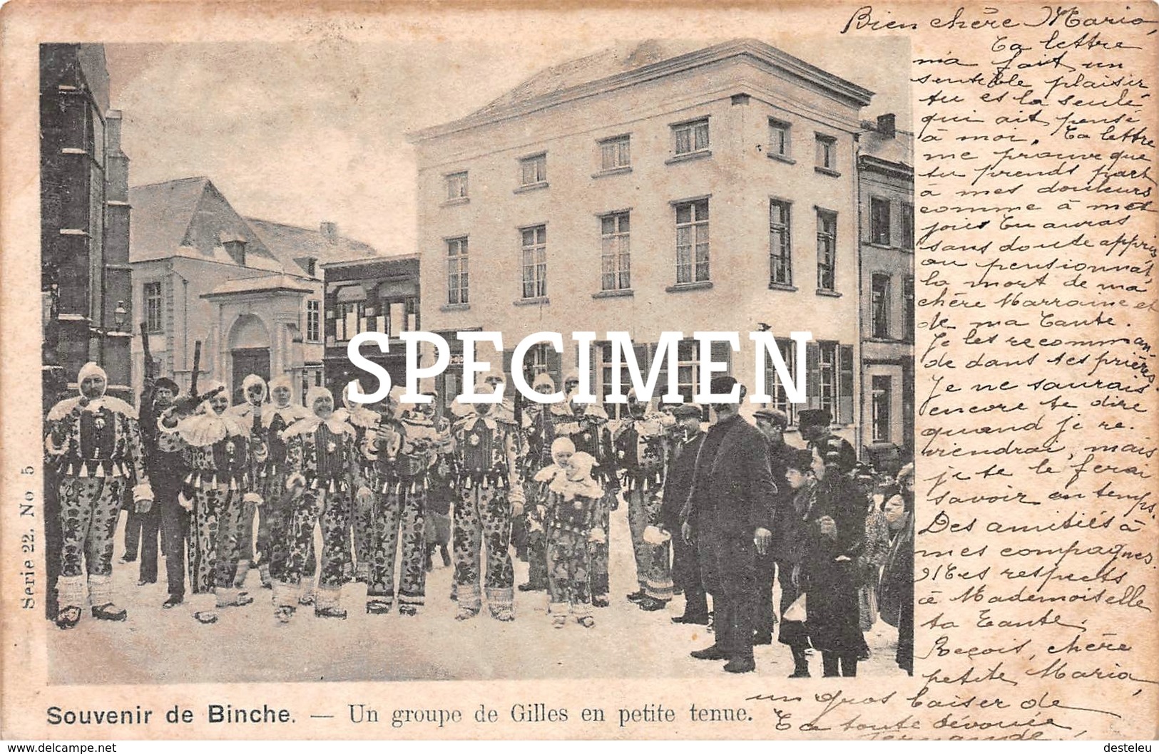 Un Groupe De Gilles En Petite Tenne  Souvenir De Binche - Binche