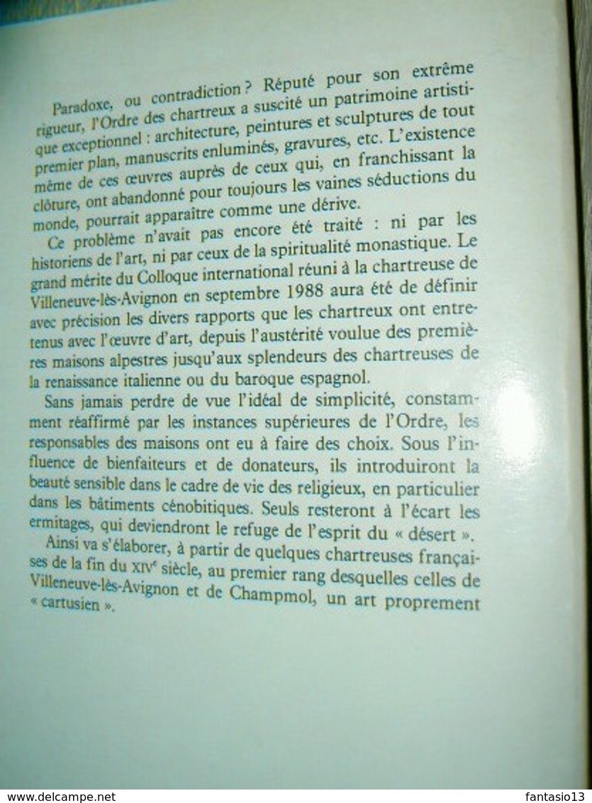 Les Chartreux et l'Art XIVe-XVIIIe siècles  Le Blévec / Girard 1989   Actes Colloque Villeneuve lès Avignon