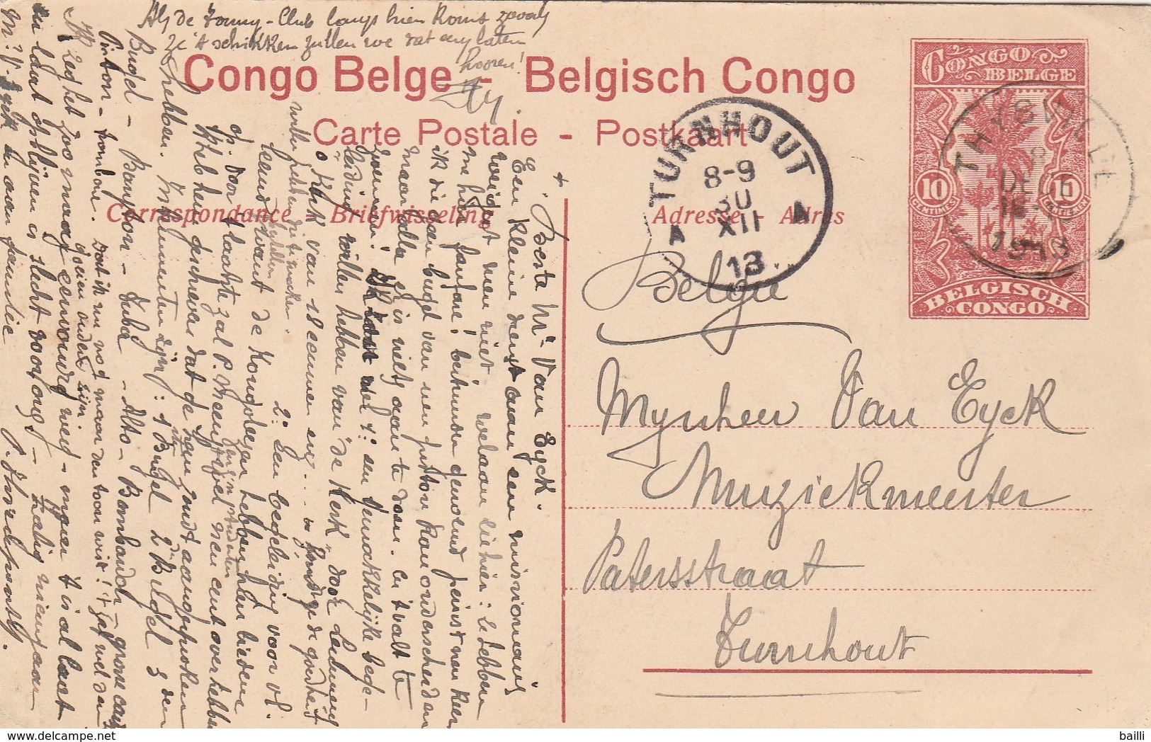 Congo Belge Entier Postal Illustré 1913 - Postwaardestukken