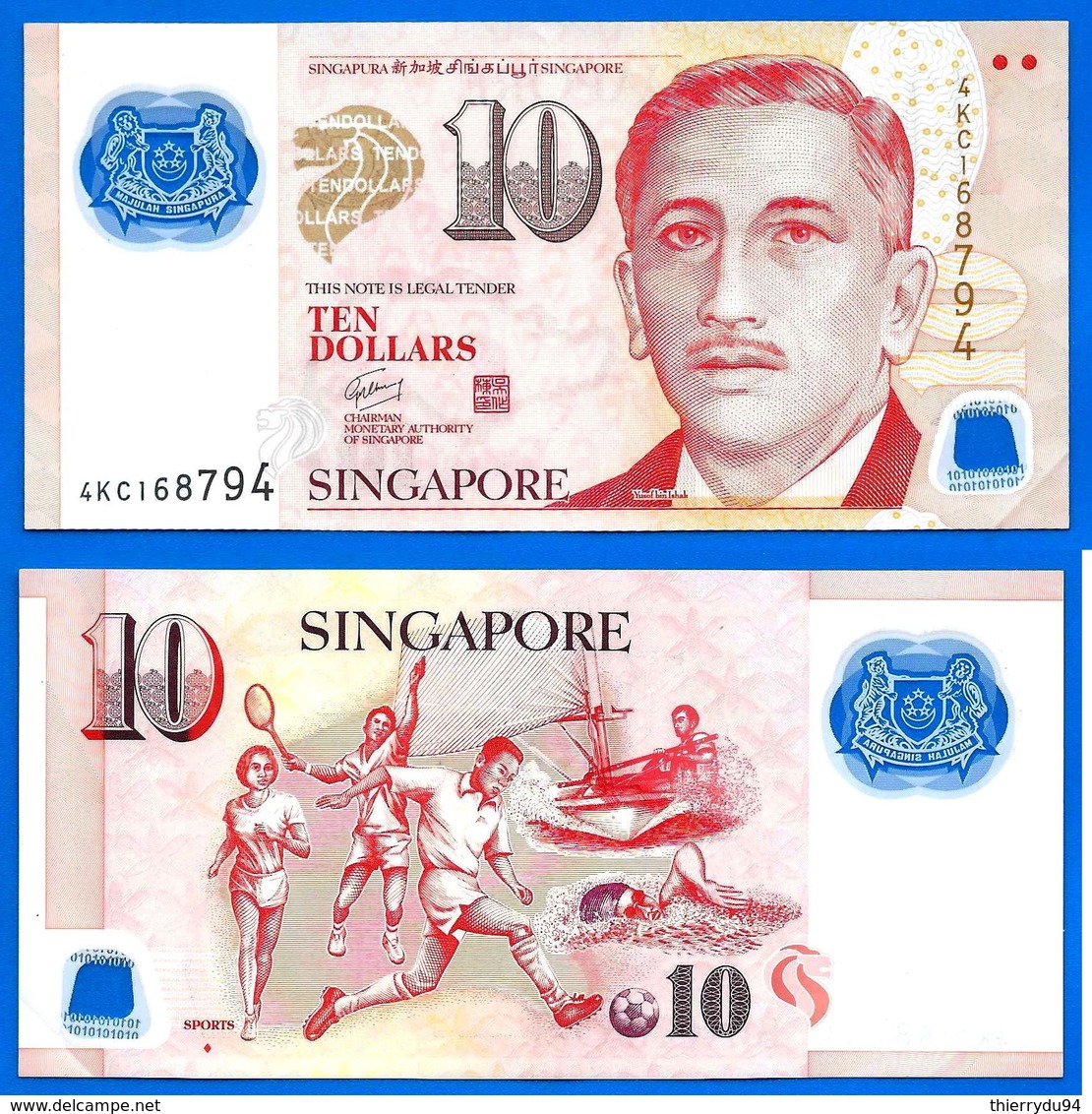 Singapour 10 Dollars 2005 Sport Polymere Polymer Singapore Paypal Bitcoin OK - Singapur