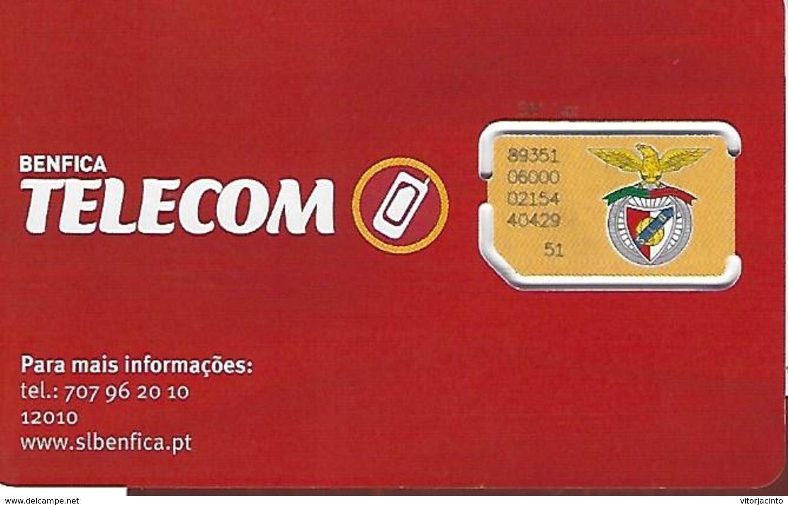 PORTUGAL - Benfica Telecom SimCard - (Not Used) - Portugal