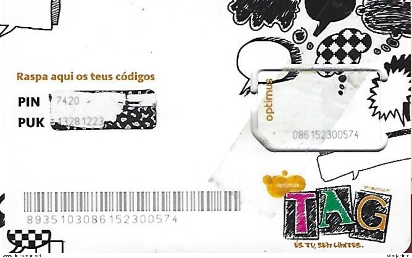 PORTUGAL - Optimus Phonecard SIM Card TAG - Used - Portugal