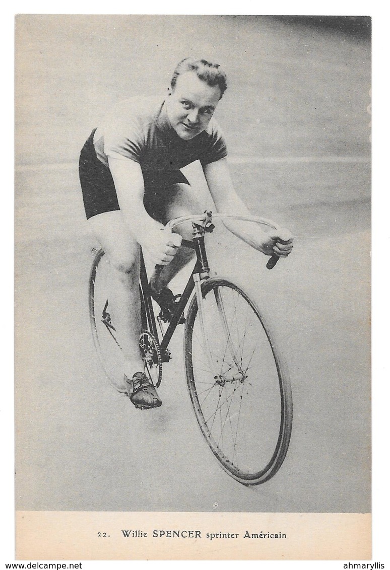 Cyclisme 22 Willie Spencer Sprinter Américain Non Circulée - Radsport