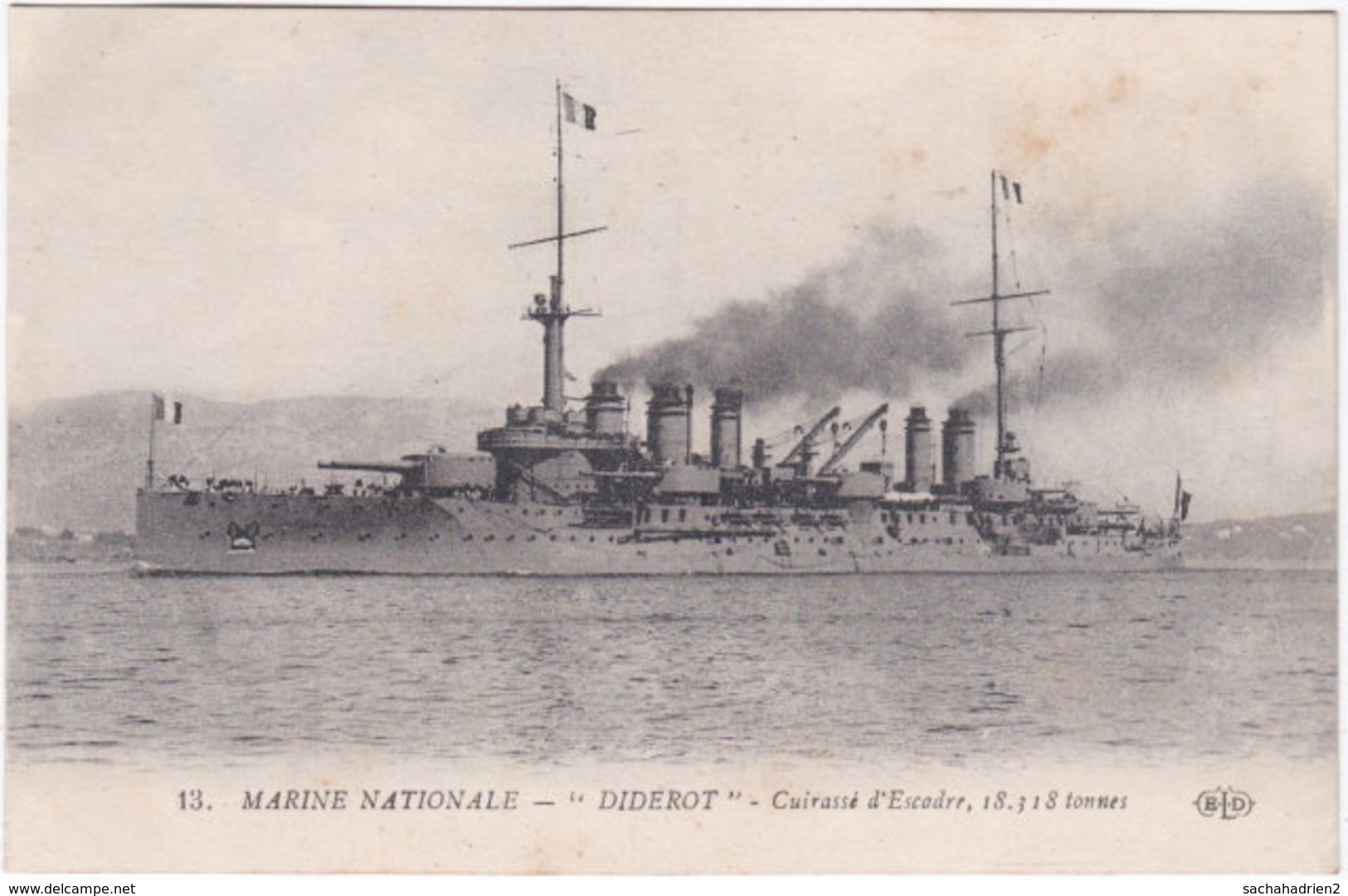 Marine Nationale. DIDEROT. Cuirassé D'Escadre. 13 - Warships