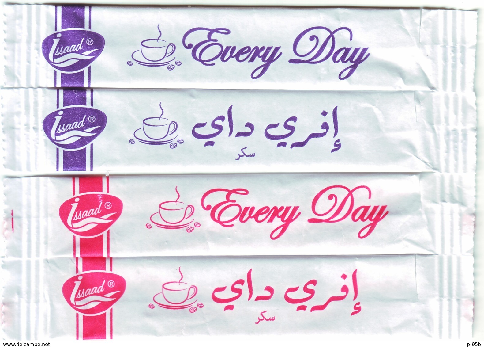 Algérie - Sucre -  4 Sticks De Sucre Vides -  "Every Day"  - Anglais Et Arabe. - Sucres