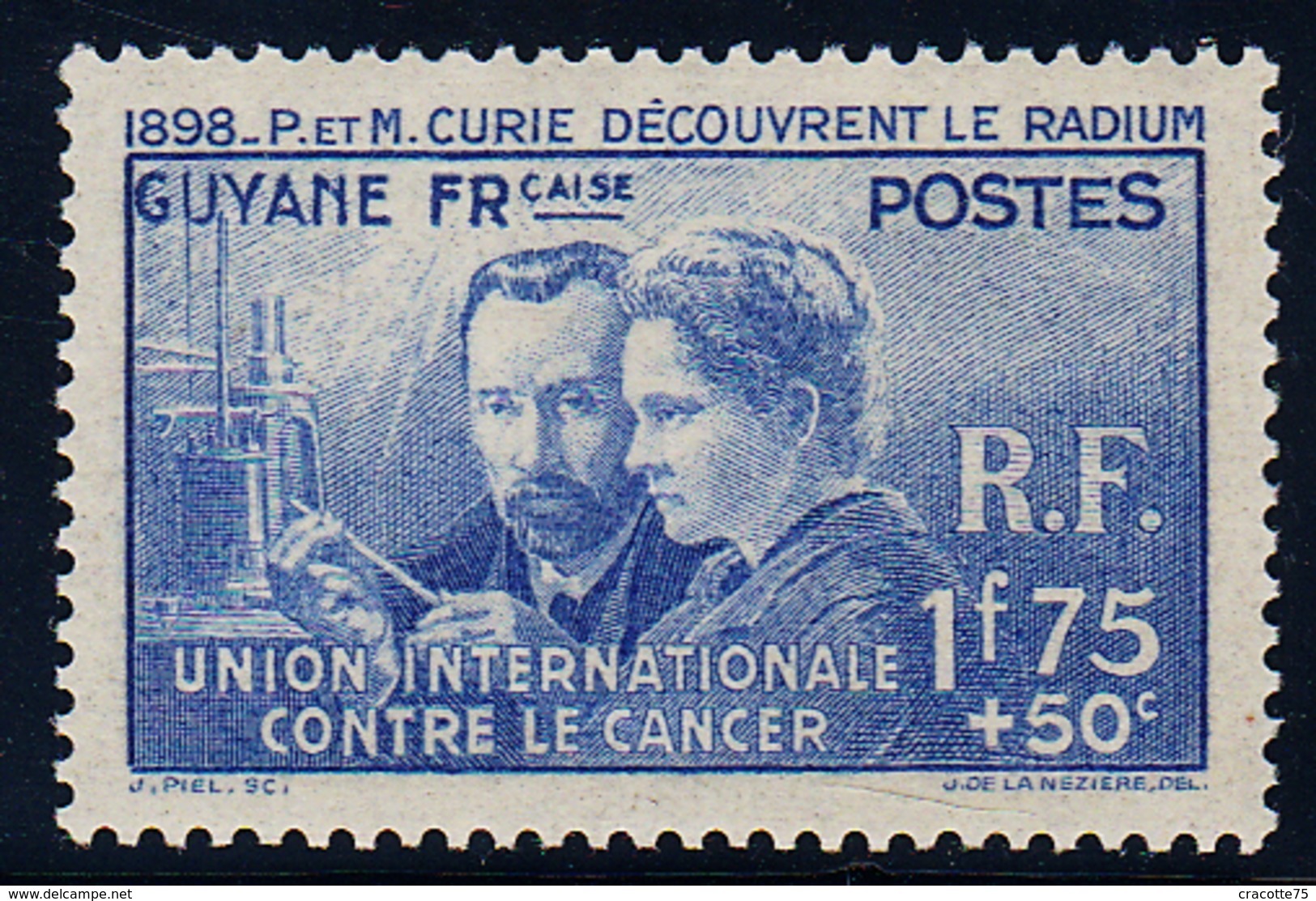 GUYANE - N°149*.  MARIE ET PIERRE CURIE. - 1938 Pierre Et Marie Curie