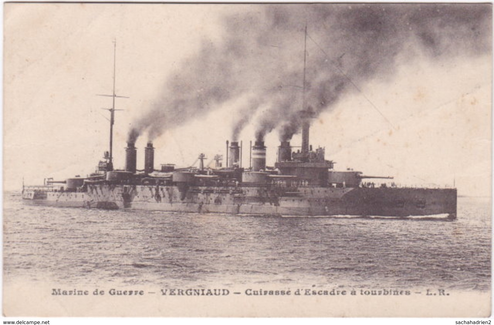 Marine De Guerre. VERGNIAUD. Cuirassé D'Escadre à Tourbines - Warships