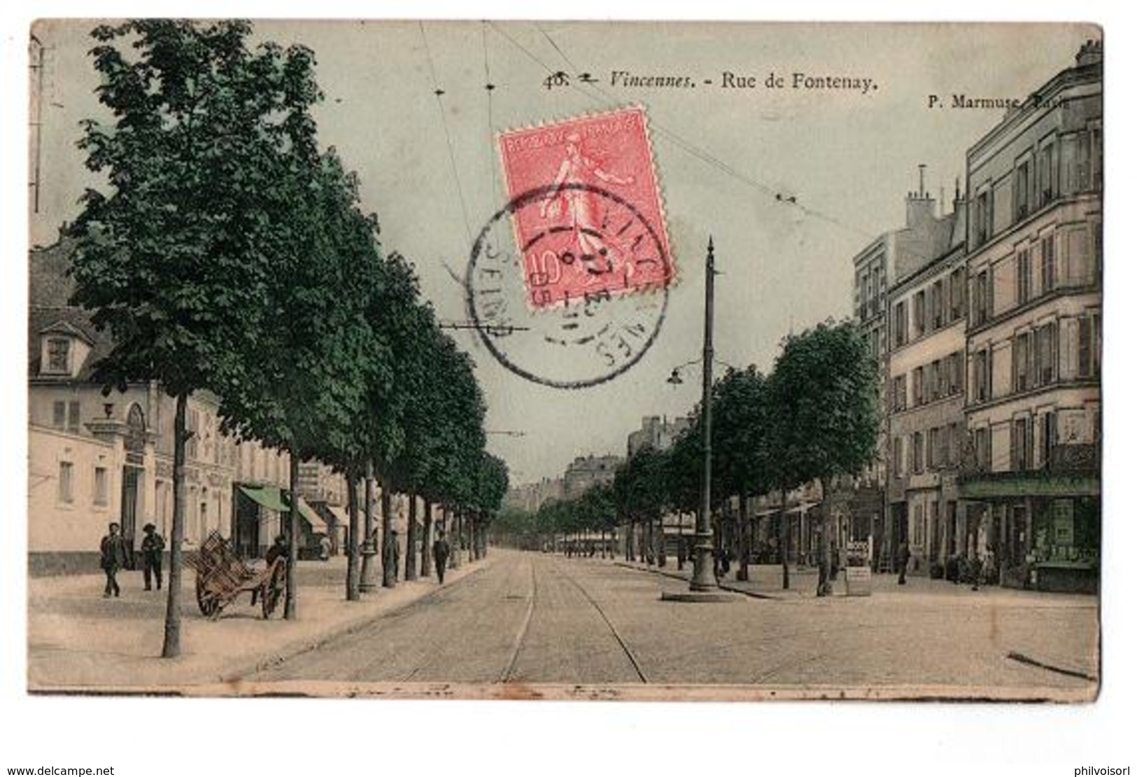 VINCENNES RUE DE FONTENAY CARTE COULEUR ANIMEE - Vincennes