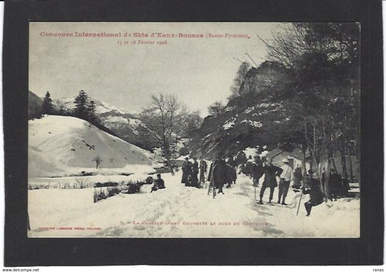 CPA Ski Sport D'hiver De Neige Eaux Bonnes Basses Pyrénées 1908 Non Circulé - Eaux Bonnes