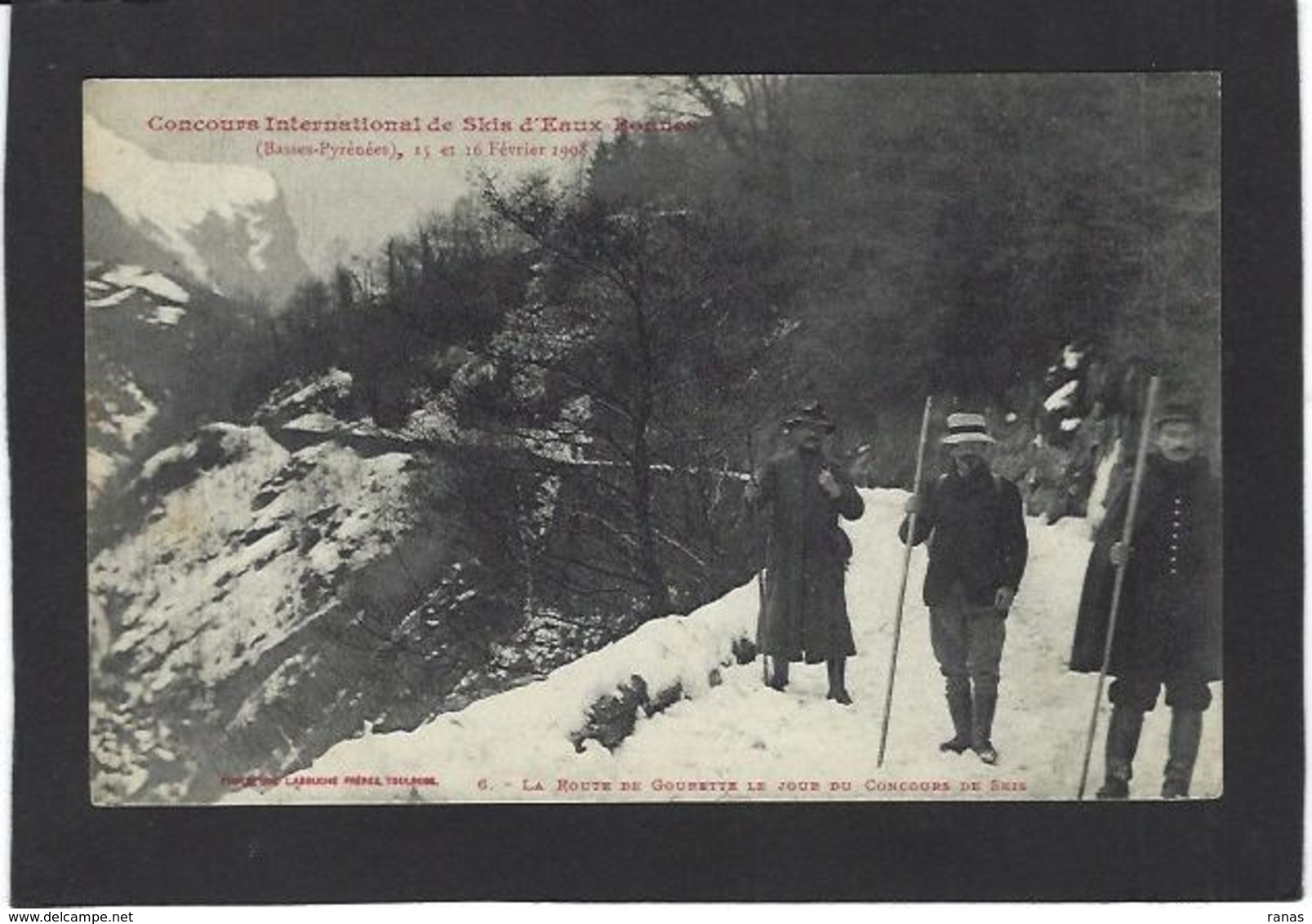 CPA Ski Sport D'hiver De Neige Eaux Bonnes Basses Pyrénées 1908 Non Circulé - Eaux Bonnes