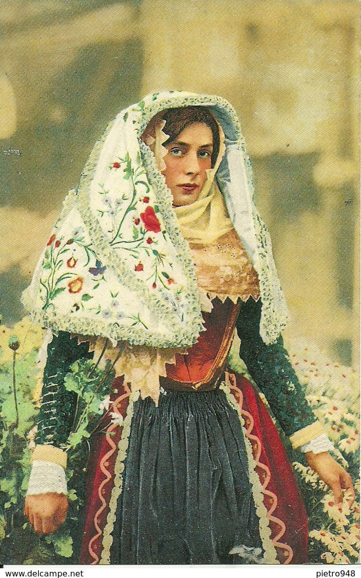 Ragazza In Costume Sardo ???, Riproduzione C97, Reproduction, Illustrazione - Costumes