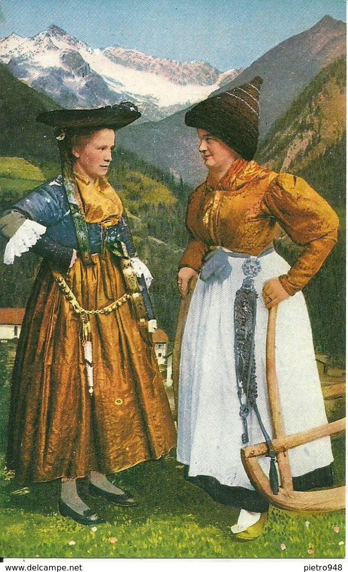 Ragazze In Costumi Valdostani ???, Riproduzione C98, Reproduction, Illustrazione - Costumi