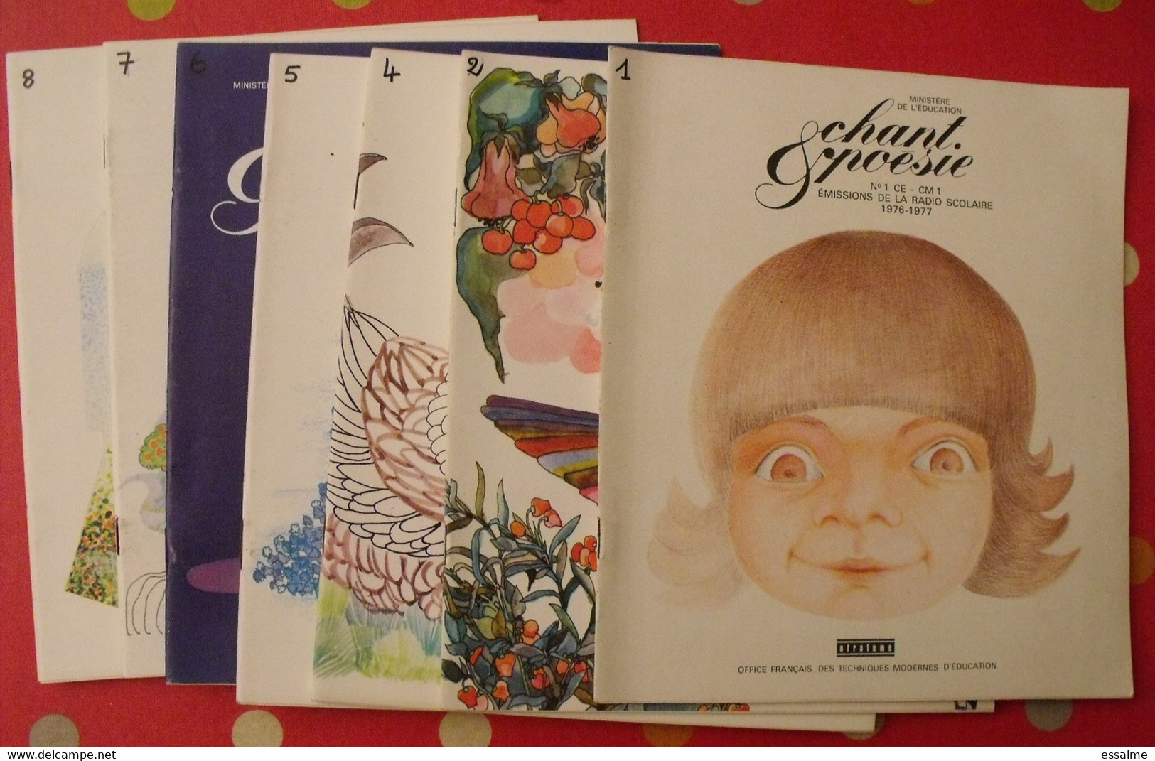 Lot De 7 Revues Chant Et Poésie. Colette Chaumet. Ofrateme. 1976-1977. Radio Scolaire - 0-6 Jahre