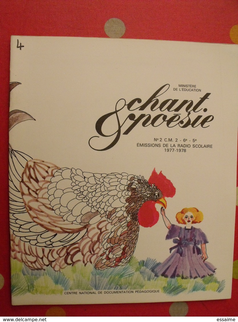 lot de 7 revues chant et poésie. colette chaumet. ofrateme. 1976-1977. radio scolaire