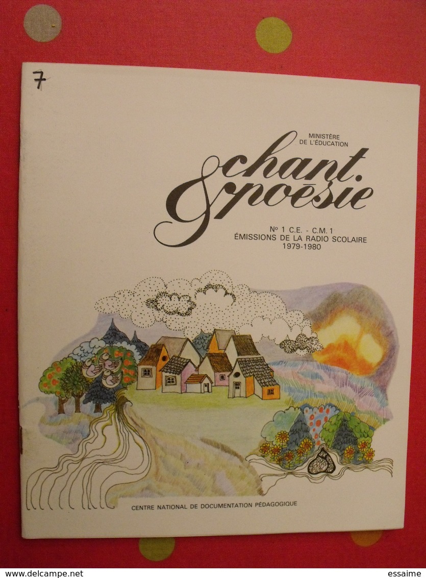 lot de 7 revues chant et poésie. colette chaumet. ofrateme. 1976-1977. radio scolaire