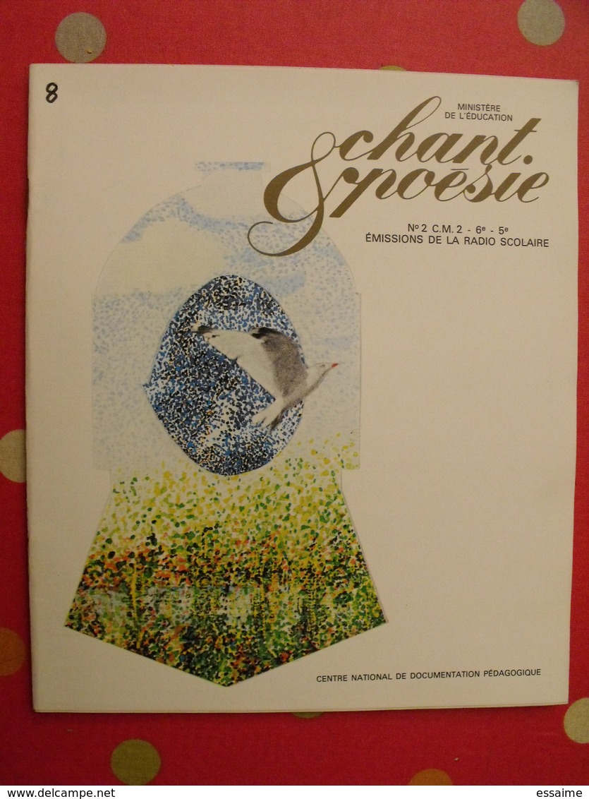 lot de 7 revues chant et poésie. colette chaumet. ofrateme. 1976-1977. radio scolaire