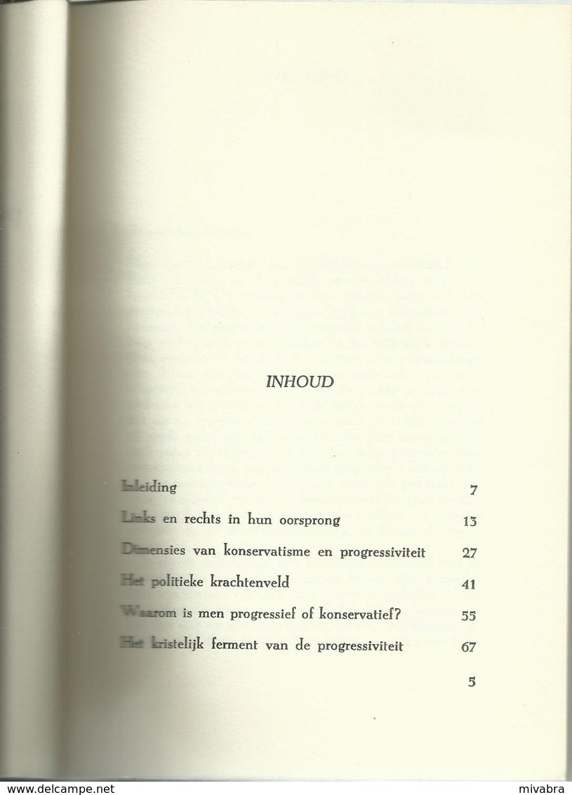 PROGRESSIEF CONTRA KONSERVATIEF - B. J. DE CLERCQ - HORIZONREEKS N° 10 - DAVIDSFONDS - 1969 (politiek) - Autres & Non Classés