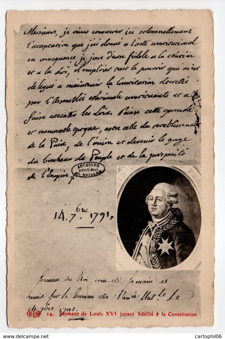- CPA HISTOIRE - Serment De Louis XVI Jurant Fidélité à La Constitution - Edition Le Deley N° 14 - - Histoire