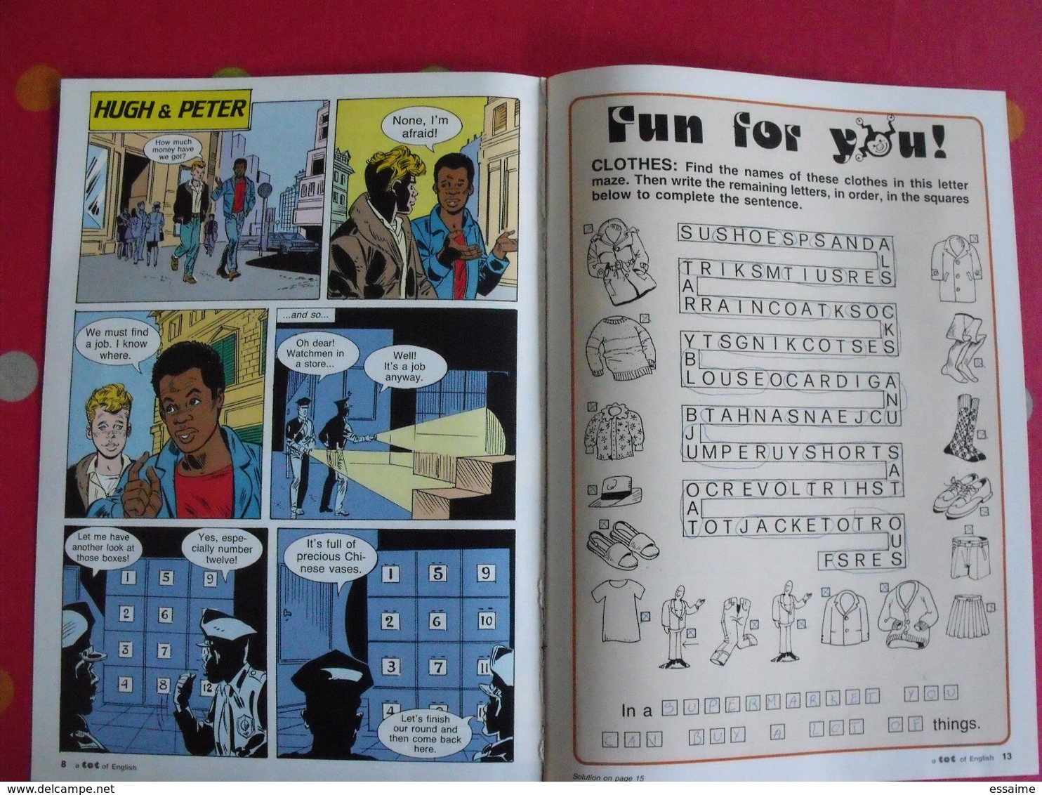 lot de 3 revues en anglais. bandes dessinées, jeux. vers 1980