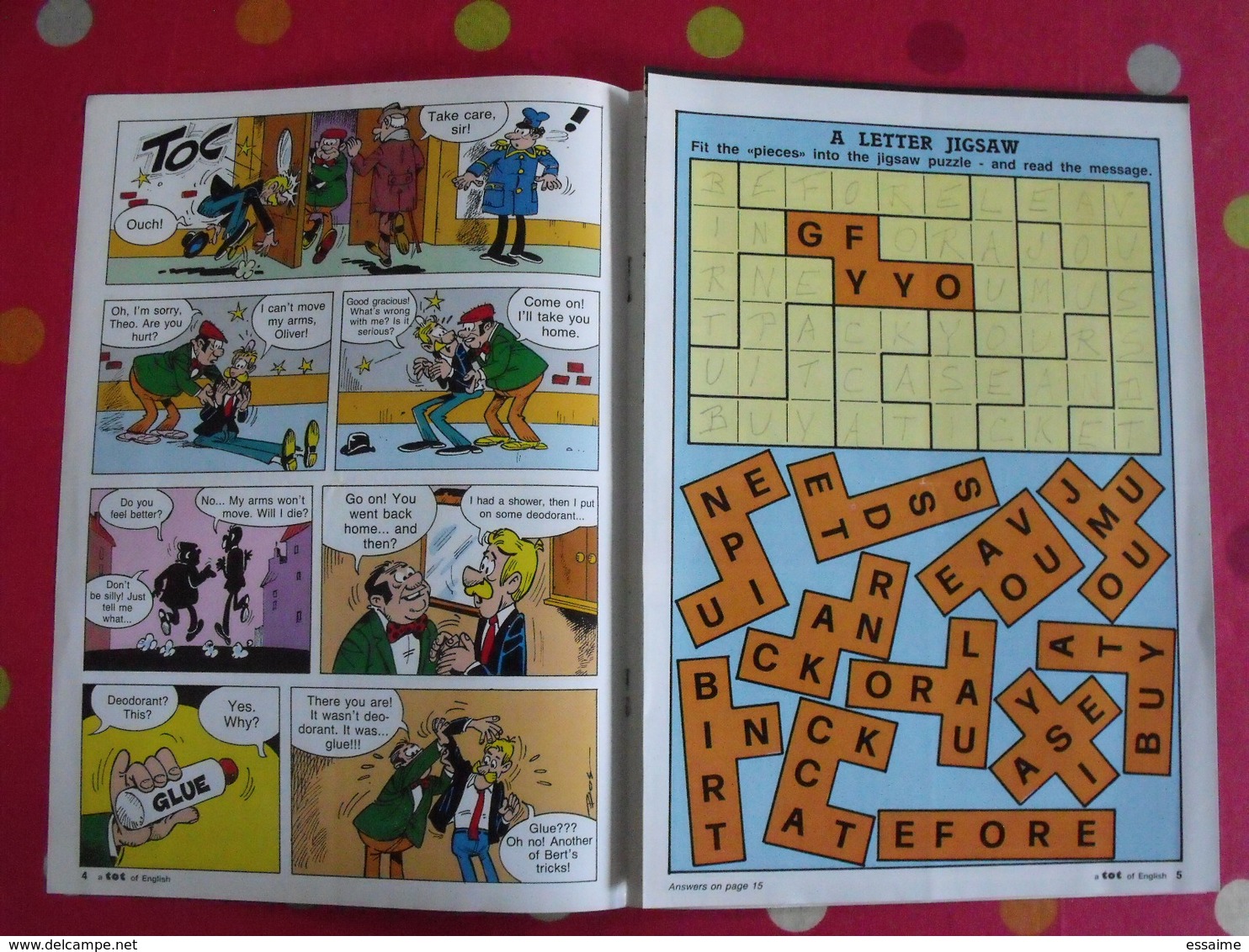 lot de 3 revues en anglais. bandes dessinées, jeux. vers 1980