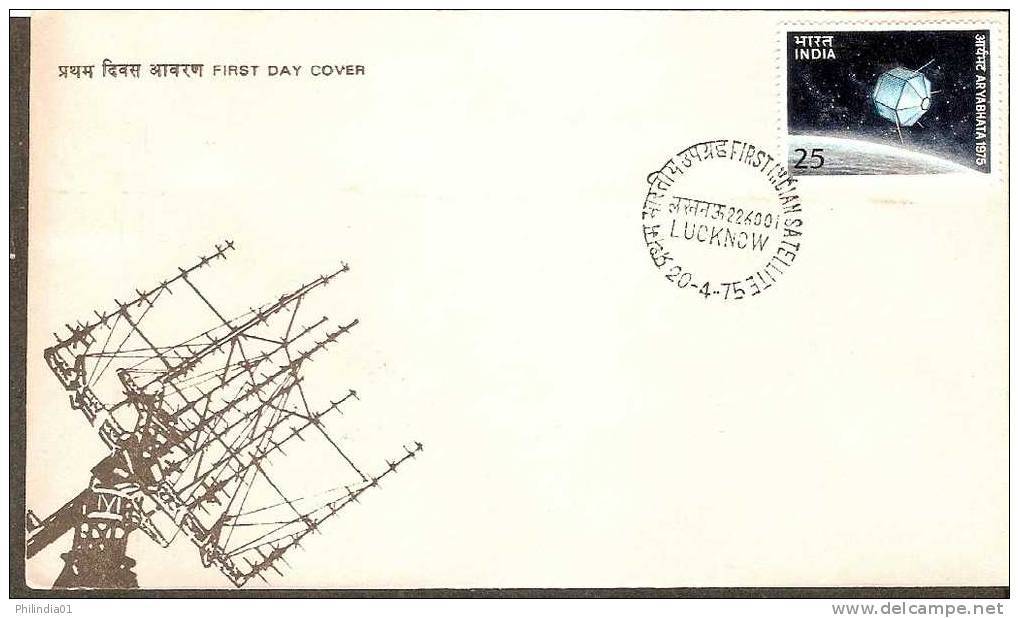 India 1975 Indian First Satellite Aryabhata Science Space FDC + Blank Folder Inde Indien - Other & Unclassified